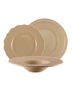 SKALISTOS Beige Embossed tableware set