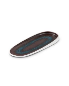 ESTIA Reactive Blue Narrow Oval Tray cm 41,5x27
