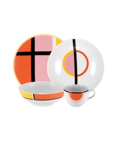 GEOMETRIKOS Ocher tableware set