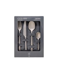 KALLIPOLIS Sandblasted Finish Stainless Steel Cutlery Set 24 Pieces