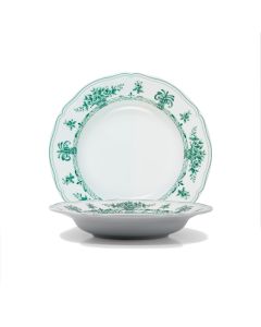 ANTHIROS White and Green Design Deep Plate Ø cm 23,5