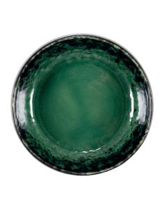 DEIMOS black and reactive green deep plate Ø cm 12 h cm 4