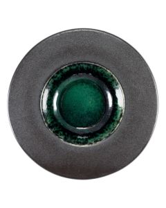 DEIMOS black and reactive green pastabowl Ø cm 29 h cm 5