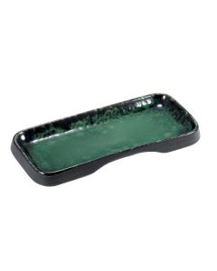 DEIMOS black and reactive green retcangular tray cm 29,5x17,5 h cm 2,5