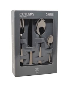 SYBARIS Mirror Finish Stainless Steel Cutlery Set 24 Pieces