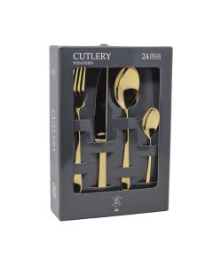 SYBARIS Mirror Finish Stainless Steel Cutlery Set 24 Pieces