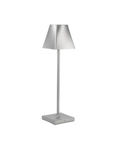 ETERE Chrome Silver Finish Led Table Lamp - Aluminum cm 9,5x9,5 h 30