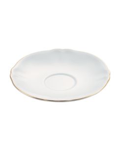 HARMONIAE White Tea cup Saucer with Gold Rim  - Porcelain Ø 15 h 2 Cm