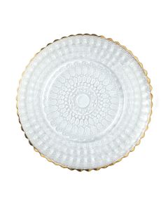 HELIOS Barocco Design Dessert Plate with Gold Rim Ø cm 21,5