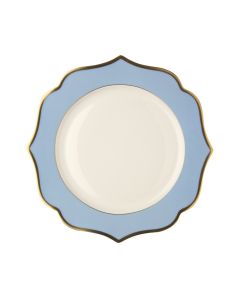 IONICA Servizio 18 Piatti piano-fondo-frutta celeste con filo oro