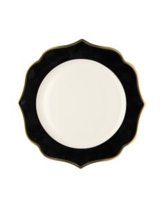 IONICA Black Dinner Plate with Gold Rims Ø cm 28