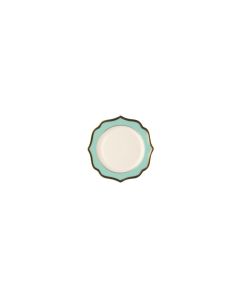 IONICA Turquoise Bread Plate with Gold Rims Ø cm 15