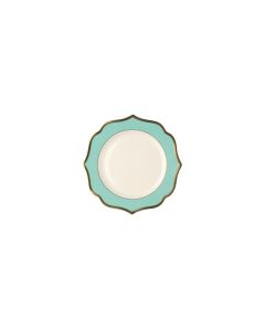 IONICA Turquoise Dessert Plate with Gold Rims Ø cm 20