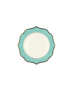 IONICA Turquoise Dinner Plate with Gold Rims Ø cm 28