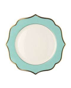 IONICA Servizio 18 Piatti piano-fondo-frutta turchesi con filo oro