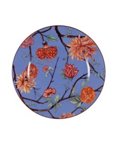 KEPOS Powder blue dessert plate w/flowers Ø 21 h 2 cm 