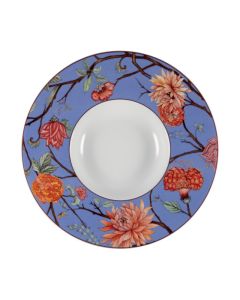 KEPOS Powder blue pastabowl w/flowers Ø 27 h 4 cm 