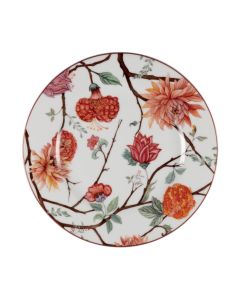 KEPOS White charger plate w/flowers Ø 31,5 h 2,5 cm 