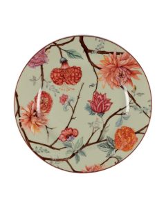 KEPOS Sage green charger plate with flowers Ø 31,5 h 2,5 cm 