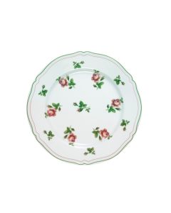 NEOS ANTHIROS White Bread Plate with Green Rim and Flowers cm Ø16