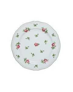 NEOS ANTHIROS White Dinner Plate with Green Rim and Flowers Ø26,5