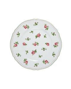 NEOS ANTHIROS White Charger Plate with Green Rim and Flowers Cmø32