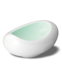NINFA Matt White and Aquamarine Oval Gourmet Tray cm 20x15 h cm 9