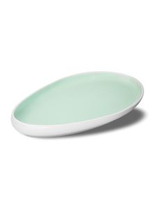 NINFA Matt White and Aquamarine Drop Tray cm 32,5x18 h cm 3,5