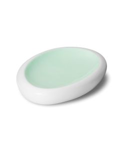 NINFA Matt White and Aquamarine Oval Gourmet Tray cm 26,5x17,5 h cm 4,5