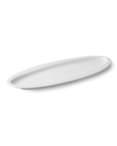 PARTHENON Matt White Narow Oval Tray cm 28,5x12