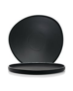 PERSEPHONE Matt Black Charger Plate with White Rim Ø cm 31,5