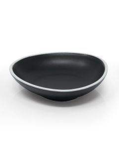 PERSEPHONE Matt Black Angular Bowl with White Rim Ø cm 9 h cm 2