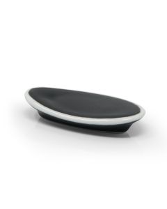 PERSEPHONE Matt Black Chopstick Holder with White Rim cm 6x3 h cm 1,5