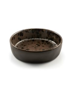 PHOBOS Brown Crème Brûlée Ramekin with Rusty Reactive Dots Ø cm 12 h cm 3,5