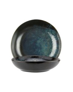 PHOBOS Black Bowl with Blue Reactive Dots Ø cm 28