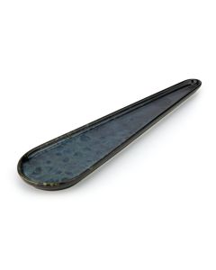 PHOBOS Black Finger Food Spoon with Blue Reactive Dots cm 27,5x7