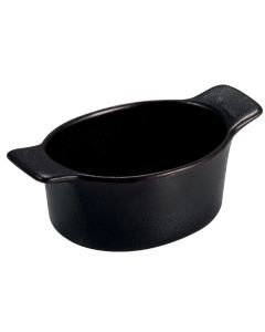 RUPIS Mini casseruola ovale finger food nera 5,5x10 h 4 cm 
