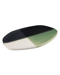 SIMPOSIO Multicolor green oval tray cm 40,5x19 h cm 2