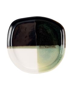 SIMPOSIO Multicolor green irregular plate cm 16x15,5 h cm 2