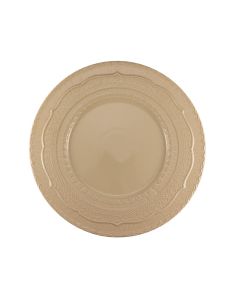 SKALISTOS Charger Plate Beige Embossed Ø 33 cm h 3 Cm