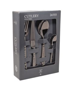 SYBARIS Mirror Finish Stainless Steel Cutlery Set 24 Pieces