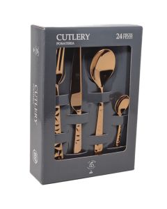 SYBARIS Mirror Finish Stainless Steel Cutlery Set 24 Pieces