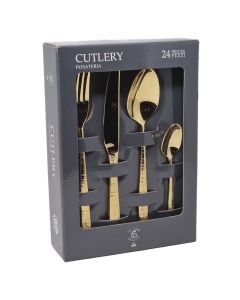 TARAS Mirror Finish Stainless Steel Cutlery Set 24 Pieces