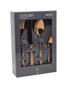 TARAS Mirror Finish Stainless Steel Cutlery Set 24 Pieces