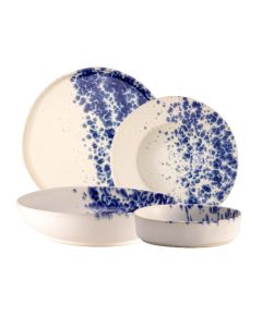 PHOBOS White tableware set with Blue Reactive Dots
