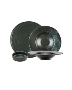 PHOBOS Black tableware set with Blue Reactive Dots