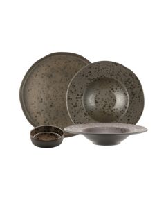 PHOBOS Brown tableware set with Rusty Reactive Dots