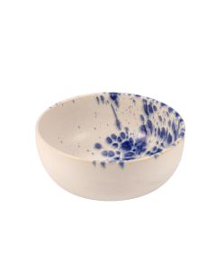 PHOBOS White High Bowl with Blue Reactive Dots Ø cm 18 h cm 8,5