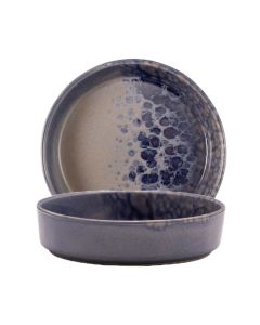 PHOBOS Grey Deep Plate with Blue Reactive Dots Ø cm 18