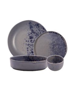 PHOBOS Grey tableware set with Blue Reactive Dots